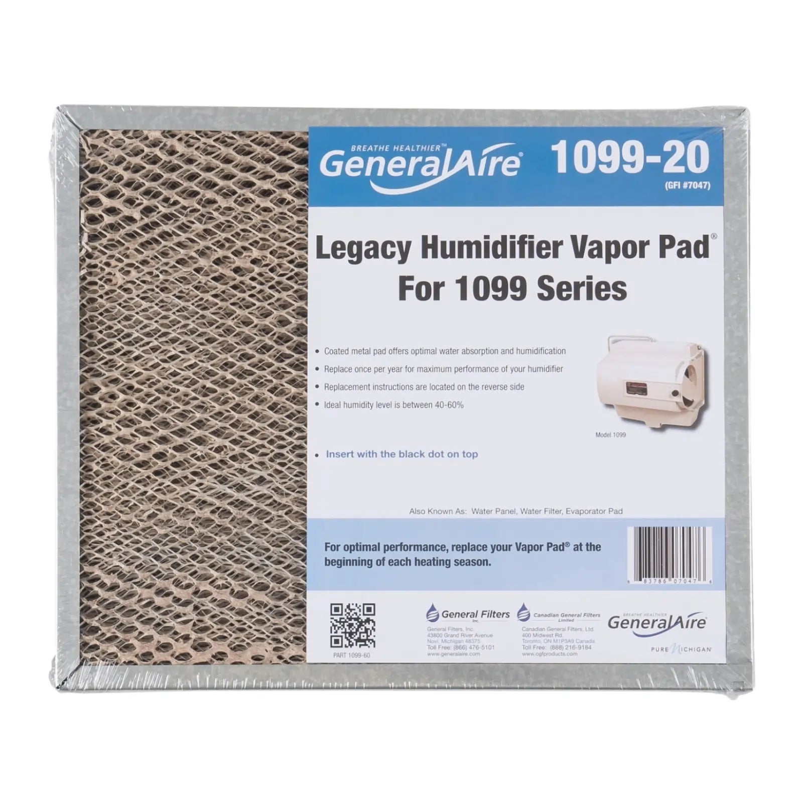 GeneralAire 1099-20 Humidifier Vapor Pad