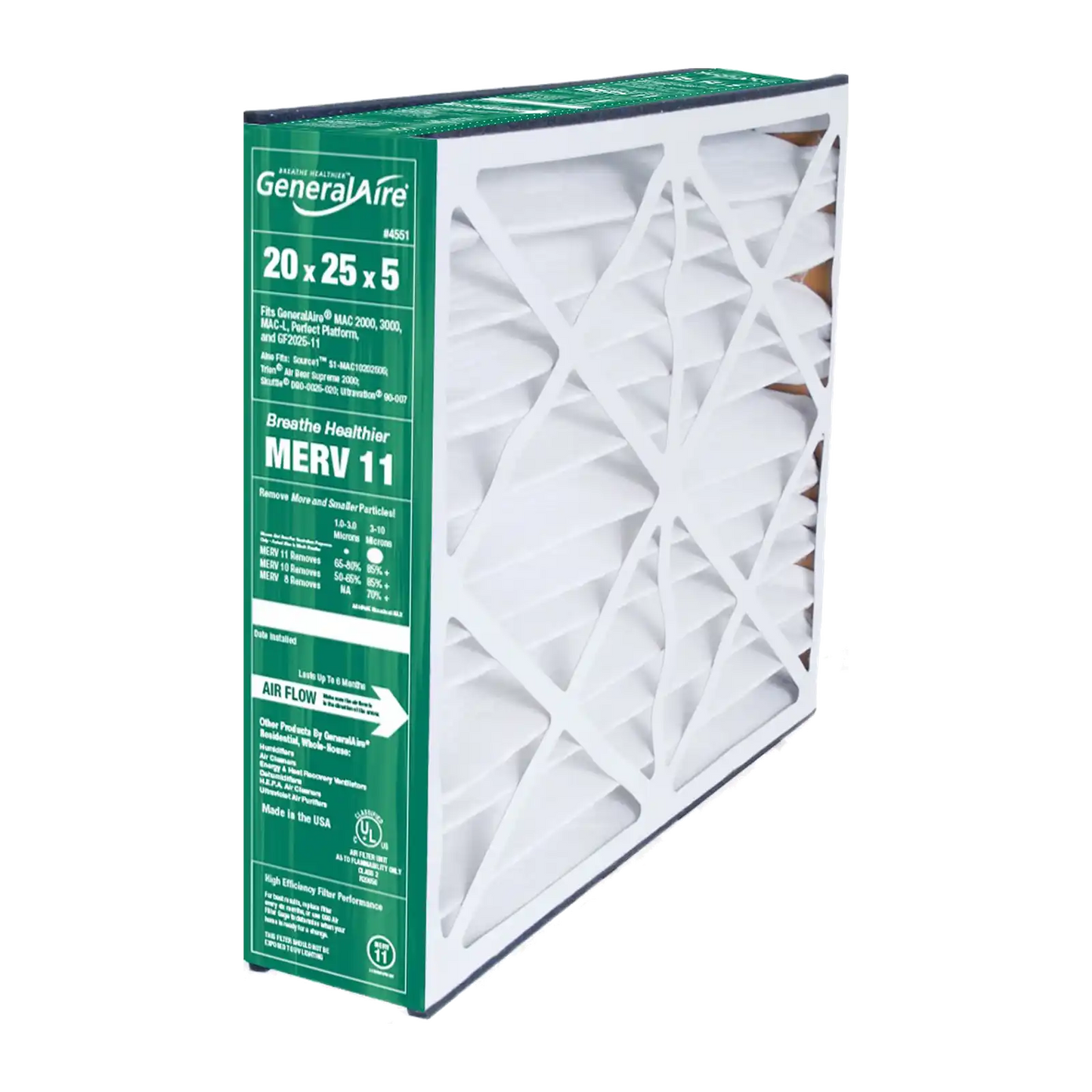 GeneralAire ReservePro 4551 20x25x5 Furnace Filter