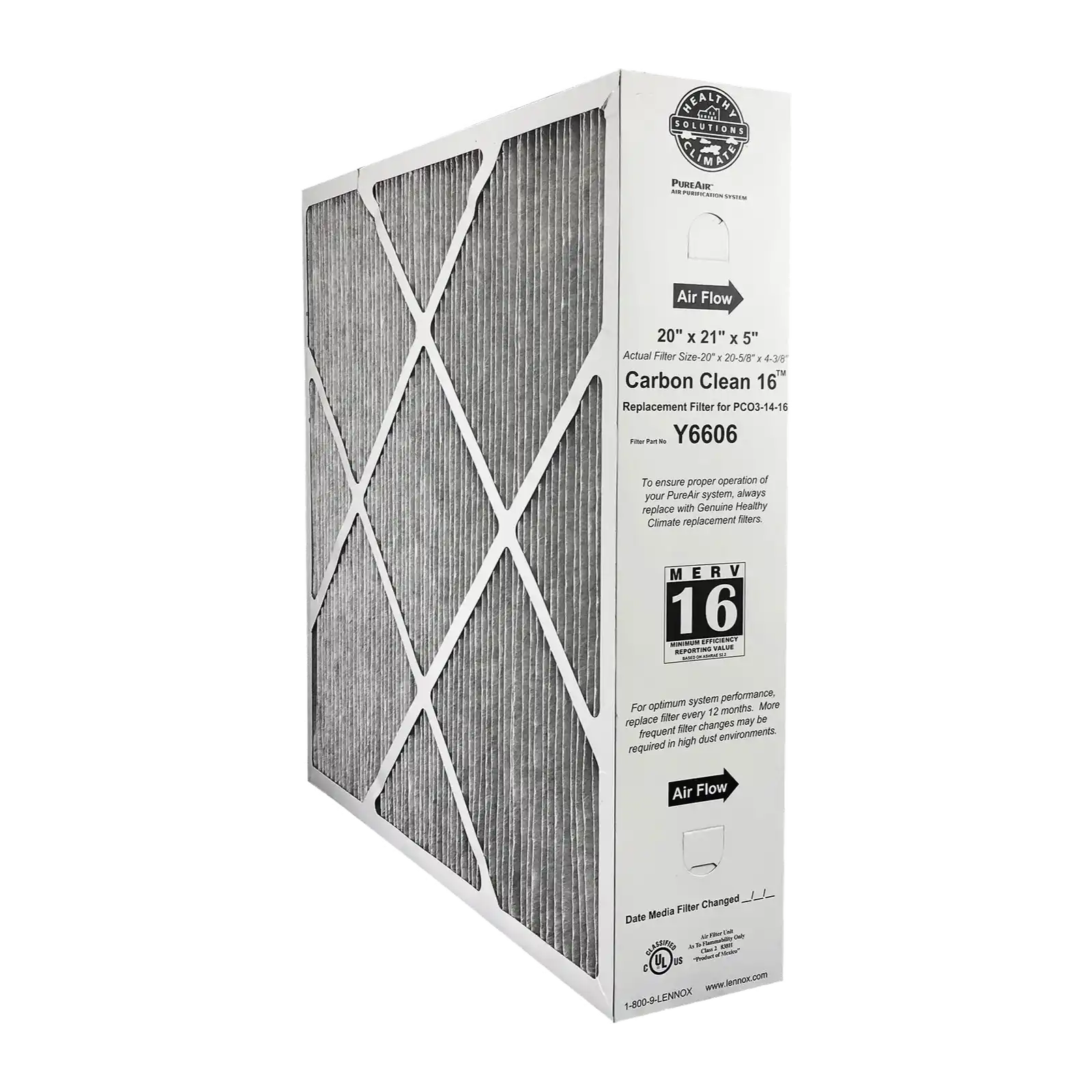 Lennox Healthy Climate Y6606 20x21x5 Furnace Filter